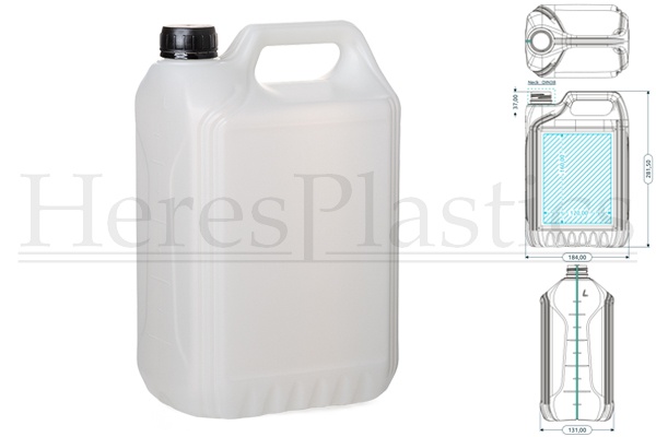 5 litres jerry can canister container packaging hdpe filling non stackable